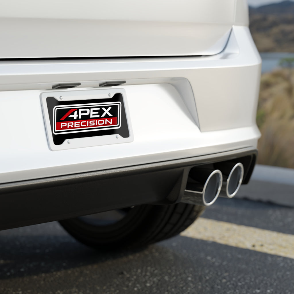 Apex Precision License Plate — Red & Black Automotive Tag