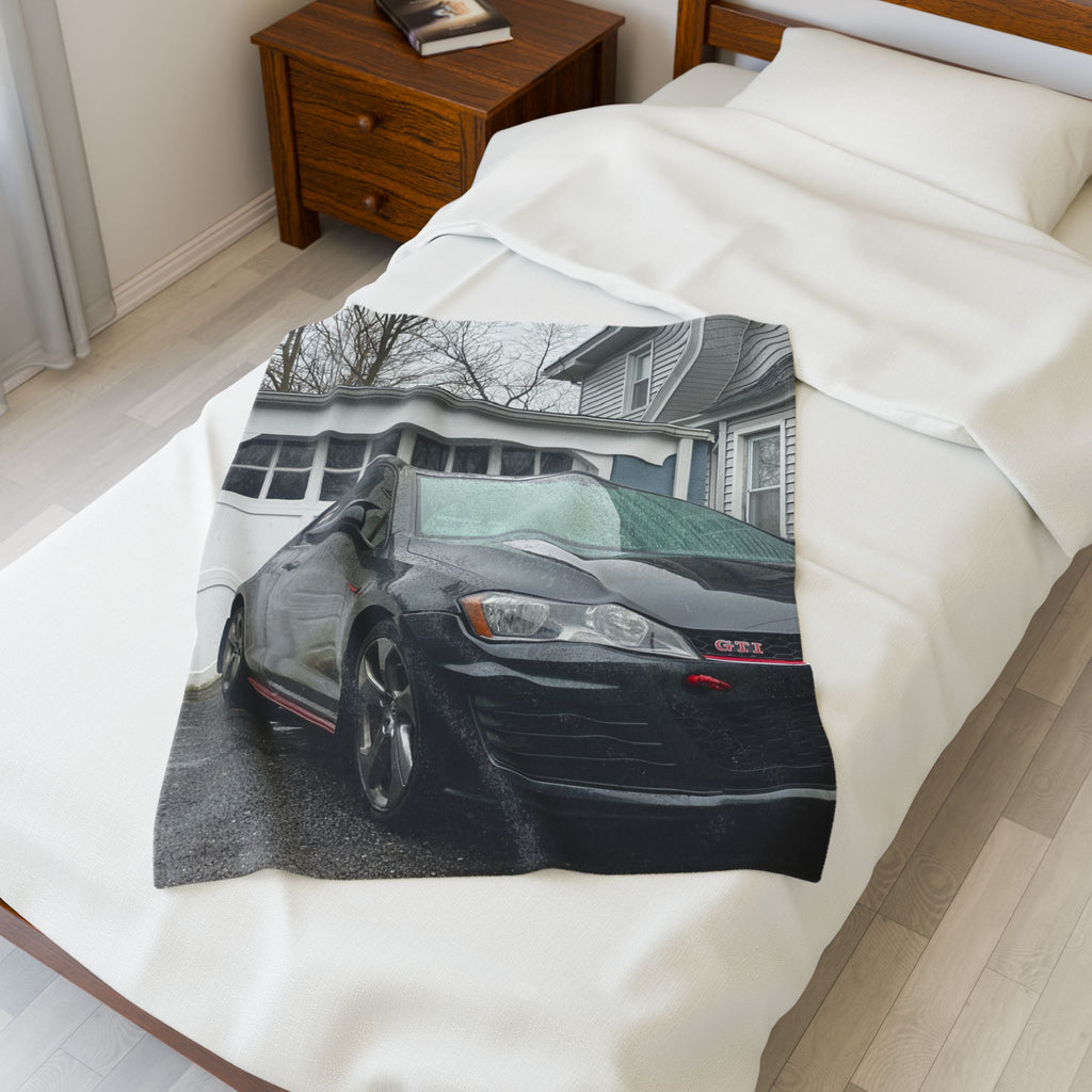 Personalized Car Velveteen Plush Blanket - Custom Comfort Travel Throw