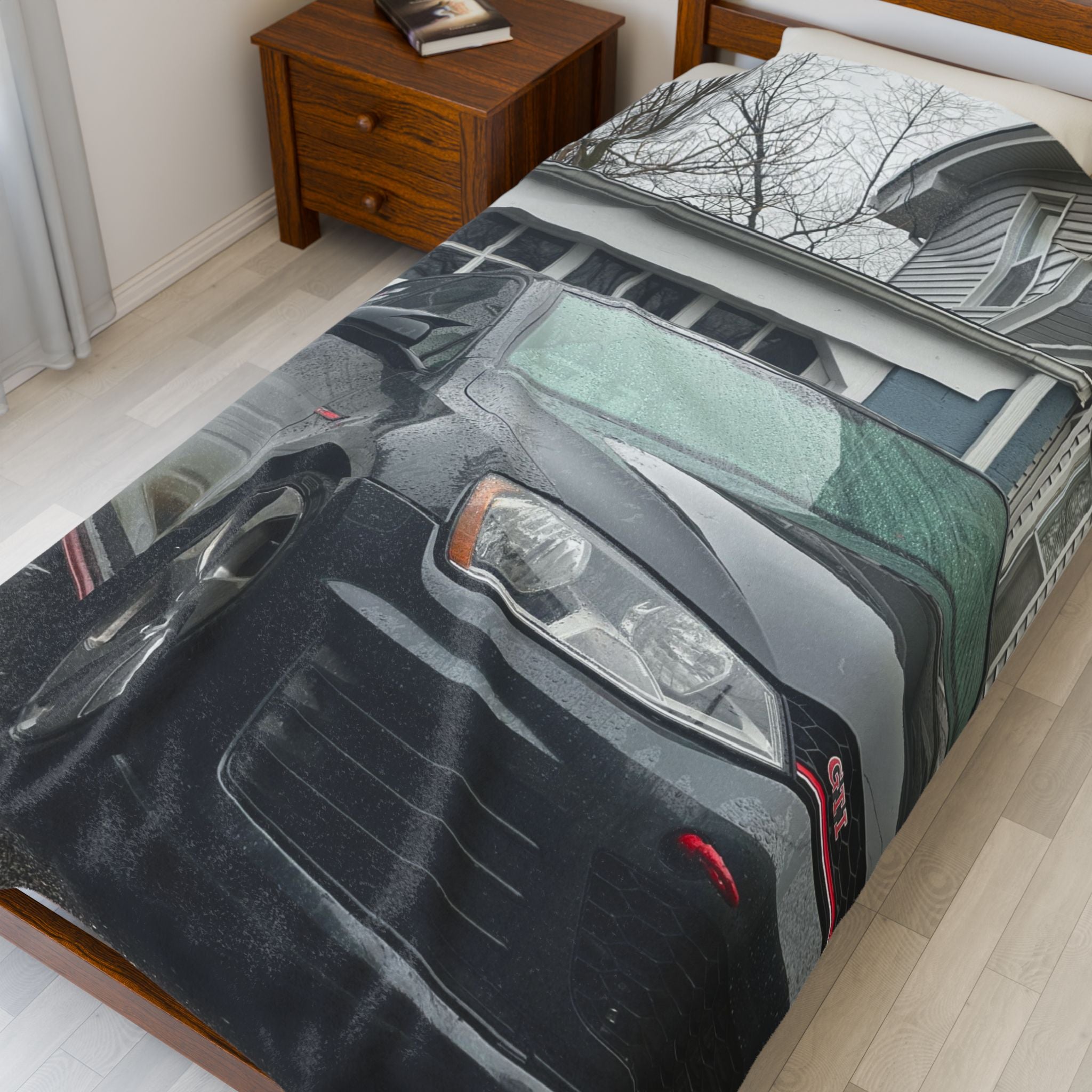 Personalized Car Velveteen Plush Blanket - Custom Comfort Travel Throw