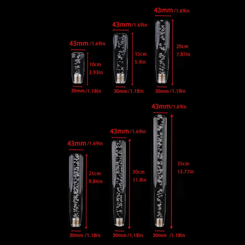 Apex Precision RGB Crystal Bubble Shift Knob Stick Universal