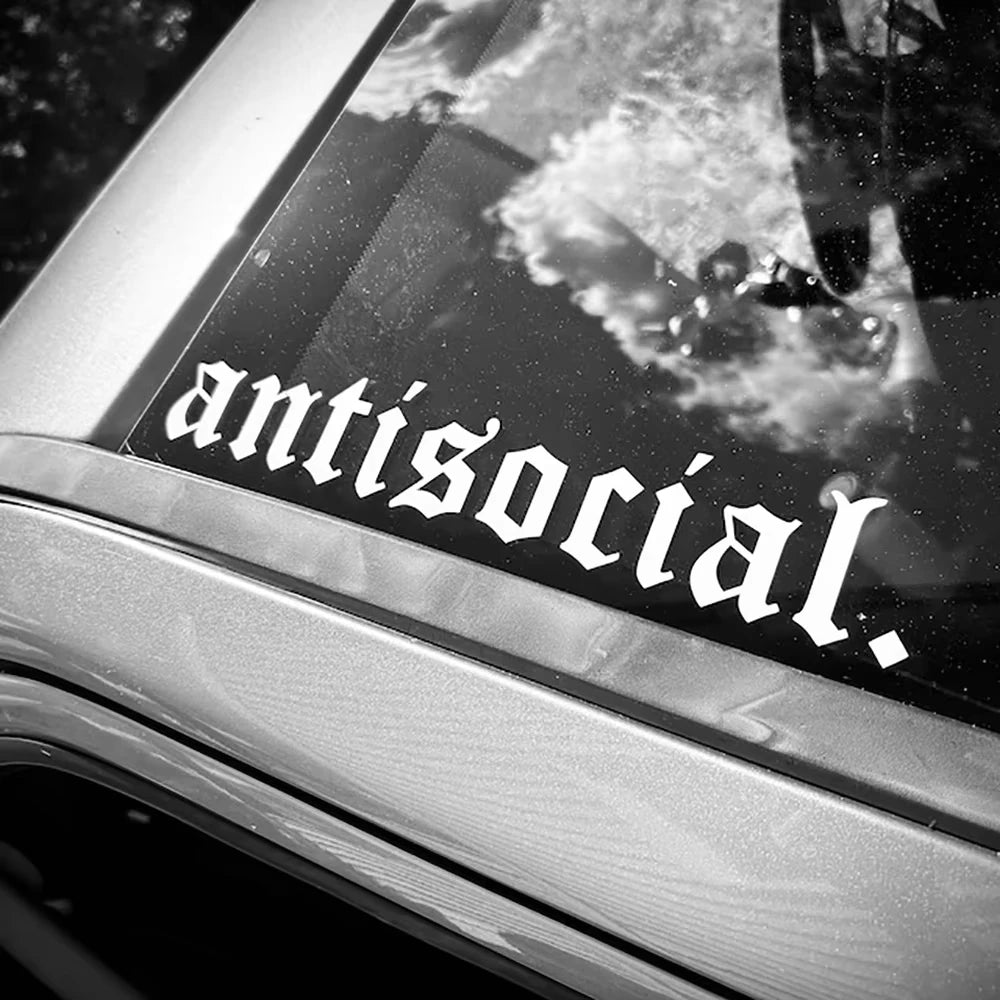 Antisocial Vinyl Car Sticker – Multiple Sizes & Colors