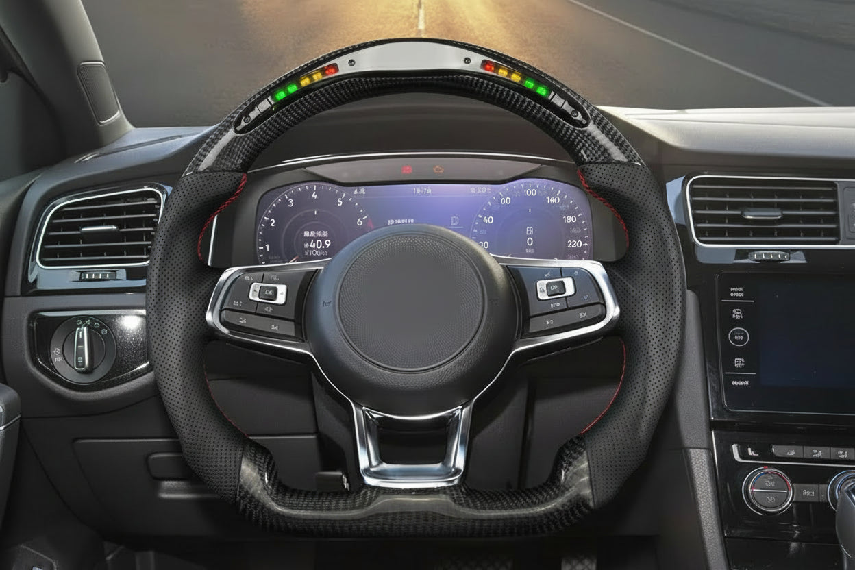 Apex Precision Carbon Fiber LED Steering Wheel VW MK7 GTI / Golf R