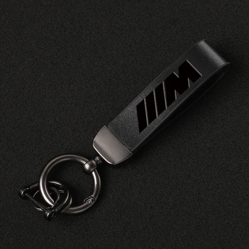 Luxury Genuine Leather Keychain – Motorsport-Inspired