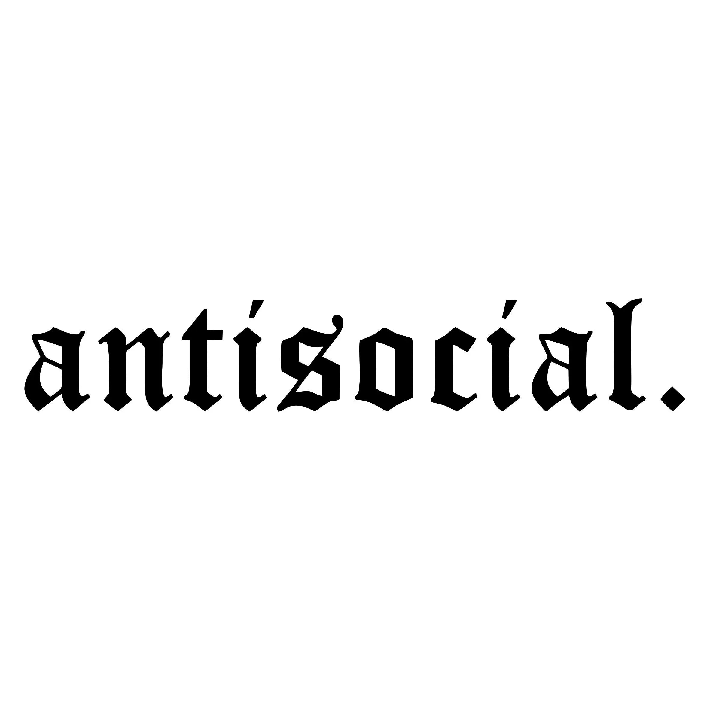 Antisocial Vinyl Car Sticker – Multiple Sizes & Colors