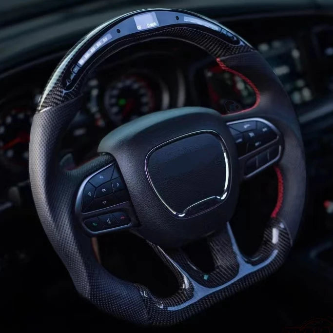 Apex Precision Carbon Fiber LED Steering Wheel Dodge Challenger/Charger/Durango/Jeep Grand Cherokee SRT