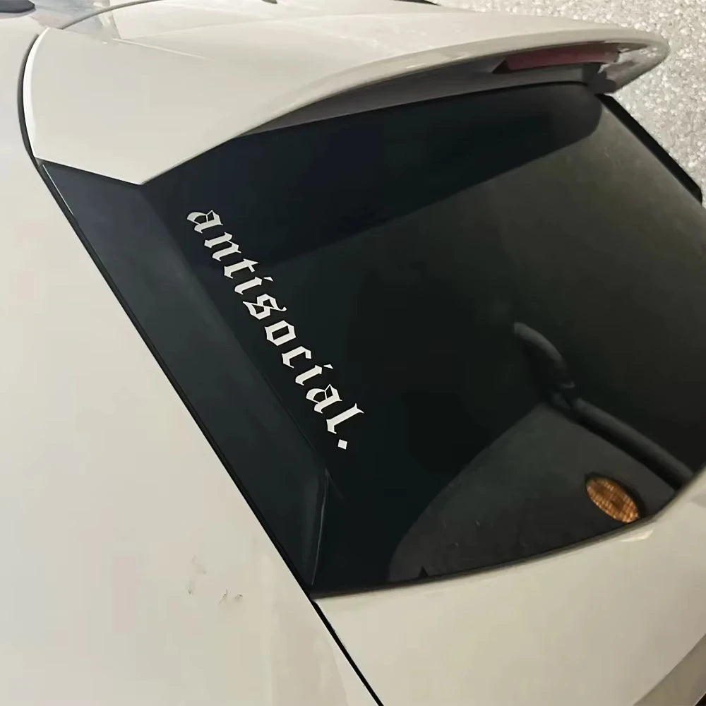 Antisocial Vinyl Car Sticker – Multiple Sizes & Colors