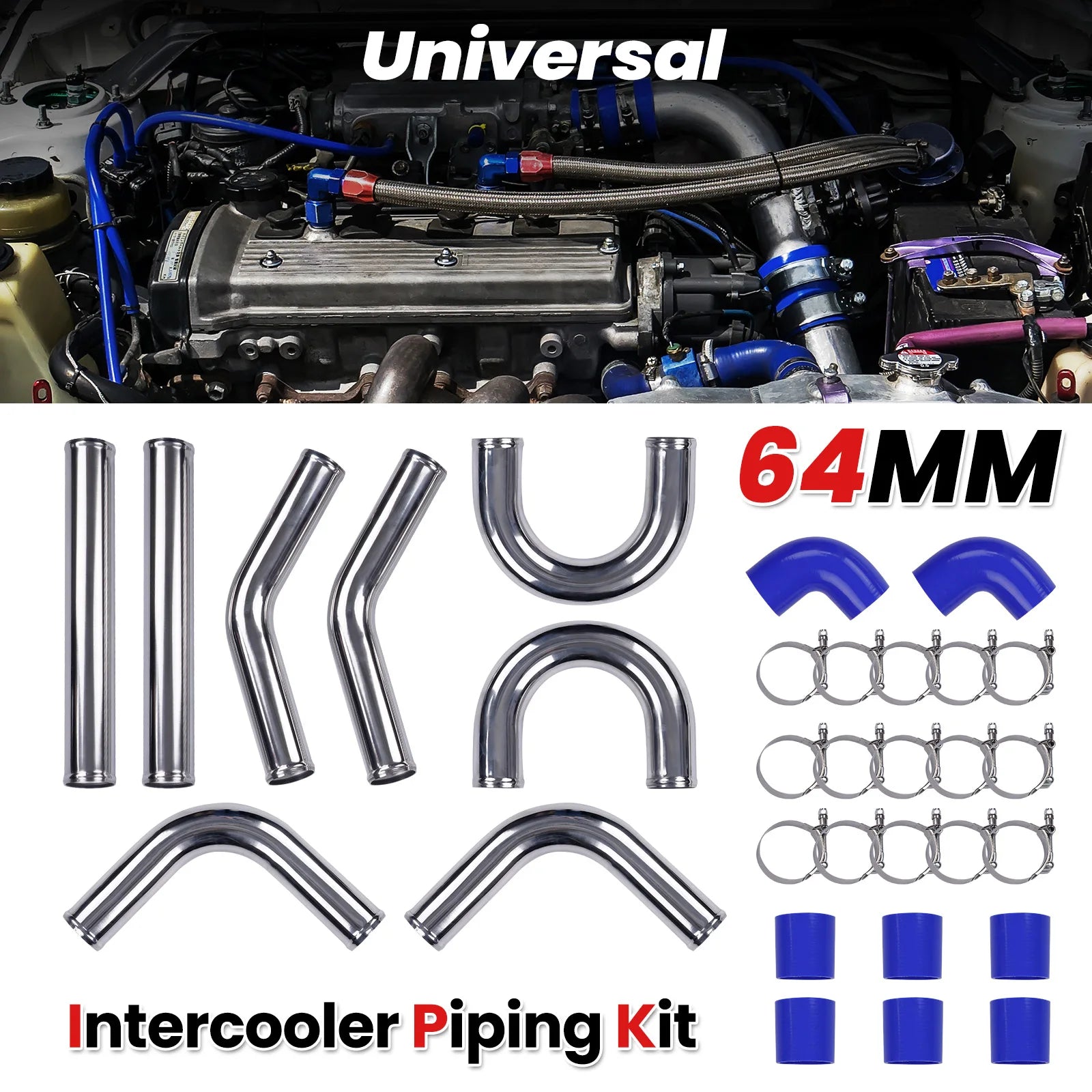 Apex Precision Universal 2.5” Intercooler Turbo Piping Kit