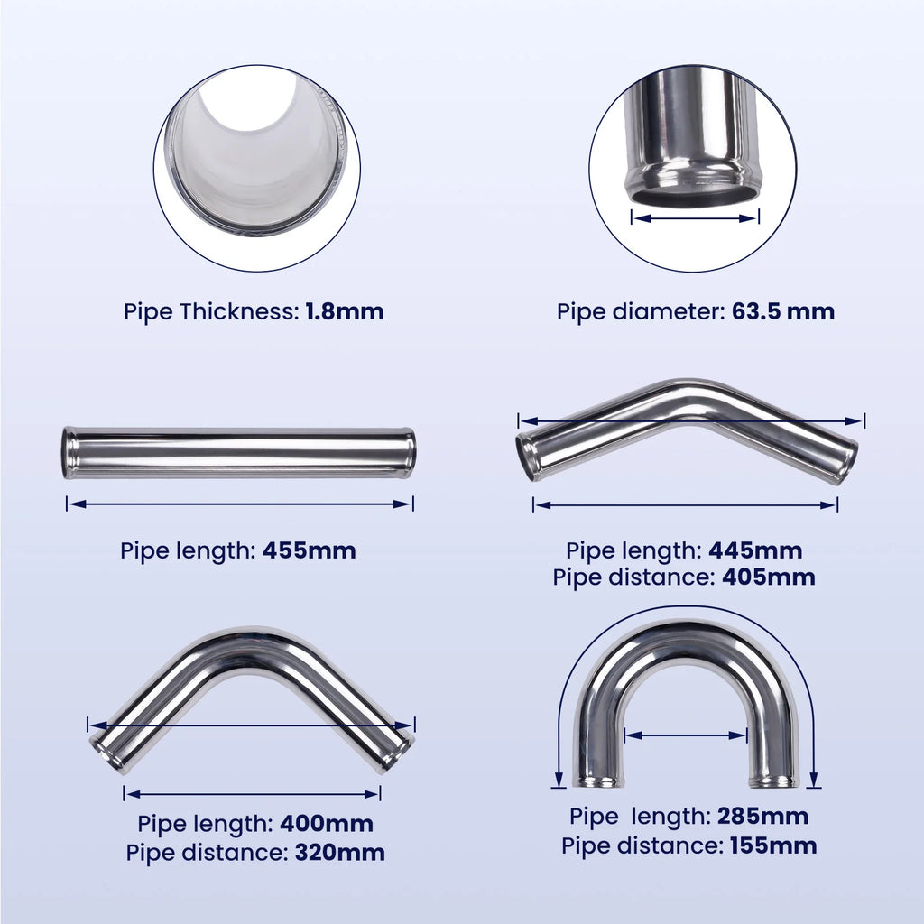 Apex Precision Universal 2.5” Intercooler Turbo Piping Kit