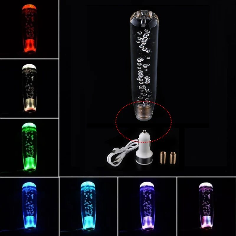 Apex Precision RGB Crystal Bubble Shift Knob Stick Universal