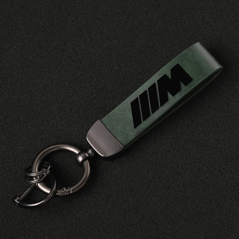 Luxury Genuine Leather Keychain – Motorsport-Inspired