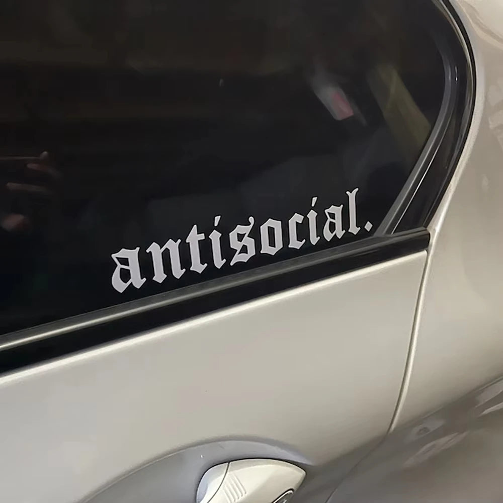 Antisocial Vinyl Car Sticker – Multiple Sizes & Colors