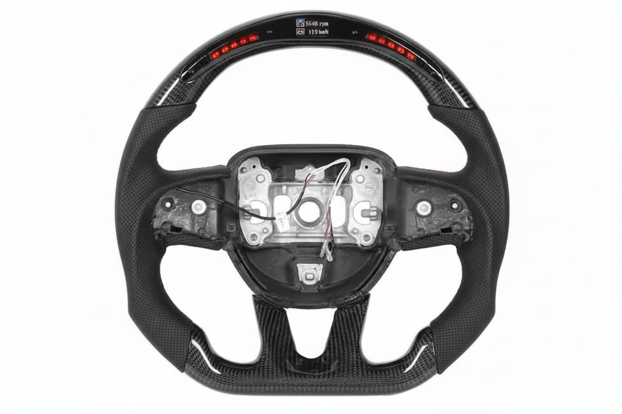 Apex Precision Carbon Fiber LED Steering Wheel Dodge Challenger/Charger/Durango/Jeep Grand Cherokee SRT