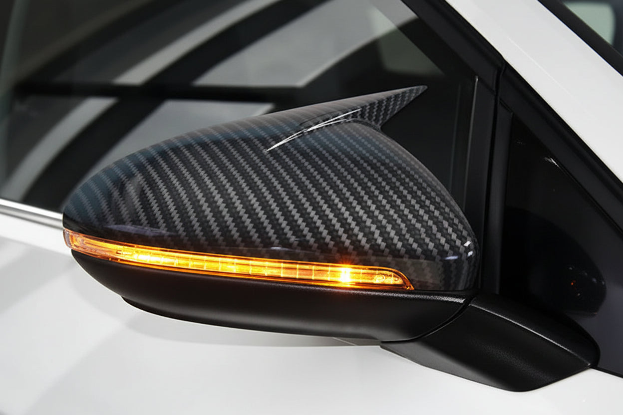 M-Style Mirror Cap Covers Carbon-Style / Gloss Black - MK7 / MK7.5 Golf GTI • R • GTE • GTD (2014–2020)