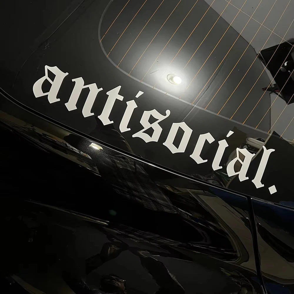 Antisocial Vinyl Car Sticker – Multiple Sizes & Colors